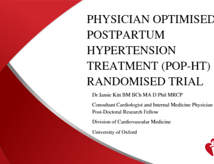 Physician Optimised Postpartum Hypertension Treatment (POP-HT) Randomised Trial